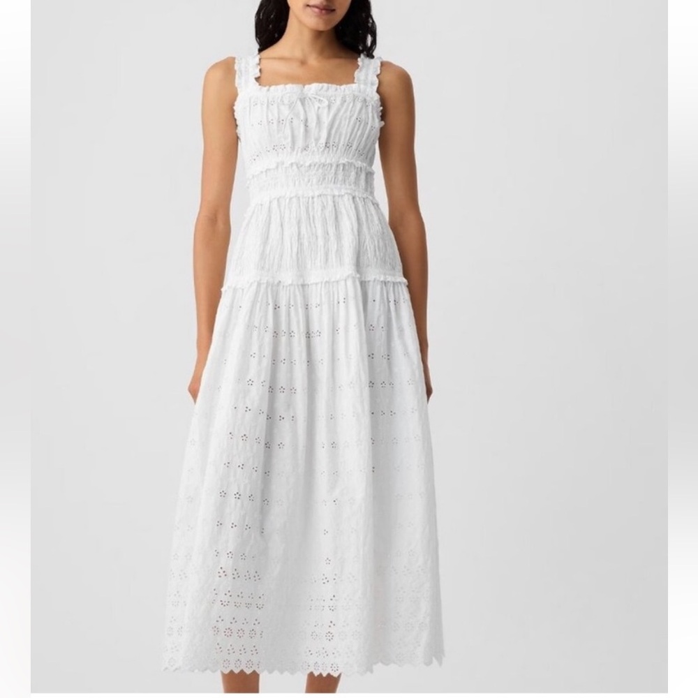 Gap x doen - white eyelet drop waist dress